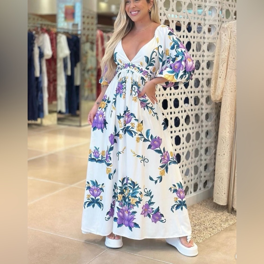 FARM Rio Floral Sicily Long Dress Size S